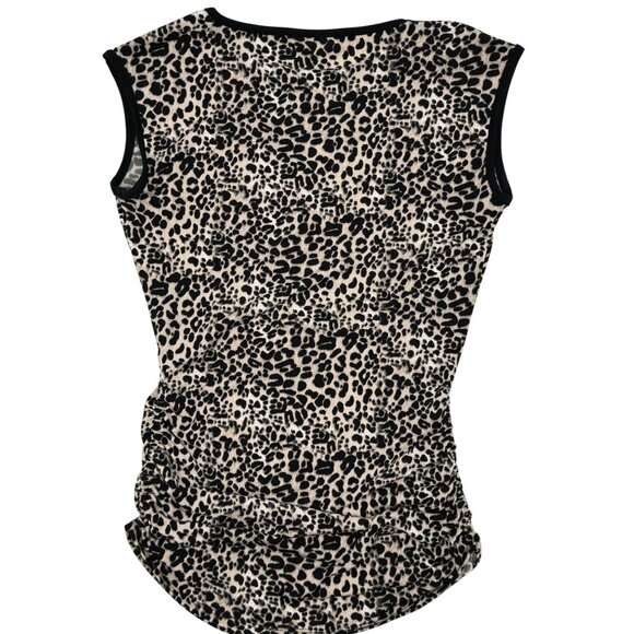 Vicente Camuto Size XS Womens Leopard Print Ruched Sleeveless Stretchy Fabric - Picture 2 of 12